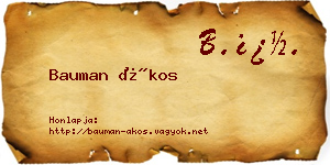 Bauman Ákos névjegykártya